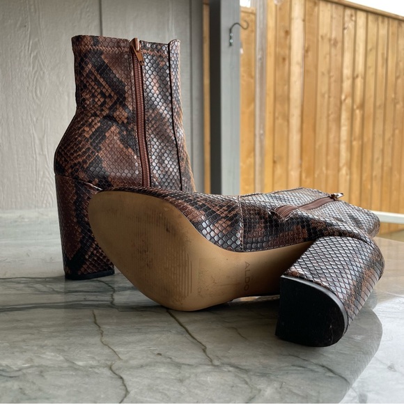 Aldo Faux Leather Snakeskin Boots - Picture 4 of 4